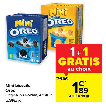 Promotions Mini-biscuits oreo - Oreo - Valide de 10/08/2022 à 22/08/2022 chez Carrefour
