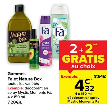 Promotions Déodorant en spray mystic moments fa - Fa - Valide de 10/08/2022 à 22/08/2022 chez Carrefour