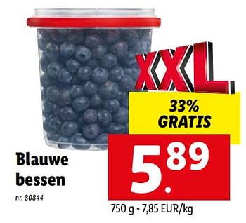 Promoties Blauwe bessen - Huismerk - Lidl - Geldig van 16/08/2022 tot 20/08/2022 bij Lidl