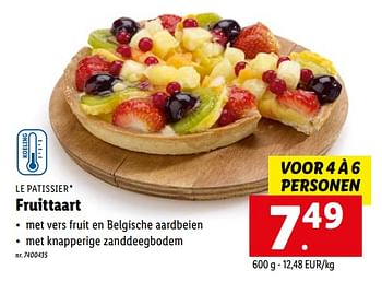Promoties Fruittaart - Le Patissier - Geldig van 16/08/2022 tot 20/08/2022 bij Lidl