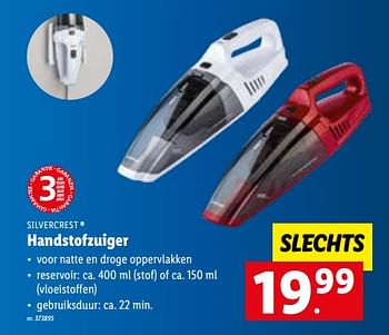 Promoties Silvercrest handstofzuiger - SilverCrest - Geldig van 16/08/2022 tot 20/08/2022 bij Lidl