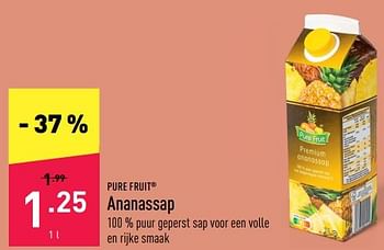 Promoties Ananassap - Pure Fruit - Geldig van 15/08/2022 tot 26/08/2022 bij Aldi