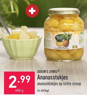 Promoties Ananasstukjes - Queen's Jewel - Geldig van 19/08/2022 tot 26/08/2022 bij Aldi