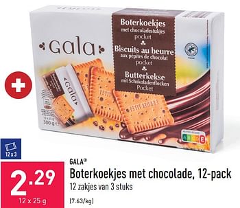 Promoties Boterkoekjes met chocolade - Gala - Geldig van 19/08/2022 tot 26/08/2022 bij Aldi