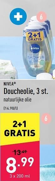 Promoties Doucheolie - Nivea - Geldig van 17/08/2022 tot 26/08/2022 bij Aldi