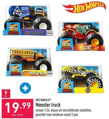 Promoties Monster truck - Hot Wheels - Geldig van 17/08/2022 tot 26/08/2022 bij Aldi