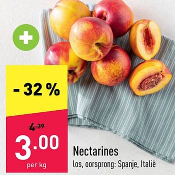 Promoties Nectarines - Huismerk - Aldi - Geldig van 15/08/2022 tot 20/08/2022 bij Aldi