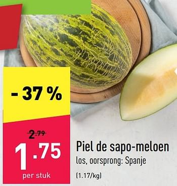 Promoties Piel de sapo-meloen - Huismerk - Aldi - Geldig van 15/08/2022 tot 20/08/2022 bij Aldi