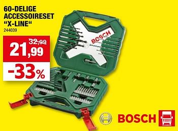 Promoties 60-delige accessoireset x-line - Bosch - Geldig van 10/08/2022 tot 21/08/2022 bij Hubo