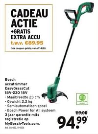 Bosch accutrimmer easygrasscut 18v-230 18v-Bosch