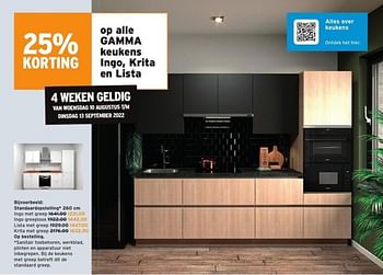 Promotions Gamma keukens standaardopstelling ingo met greep - Gamma - Valide de 10/08/2022 à 22/08/2022 chez Gamma