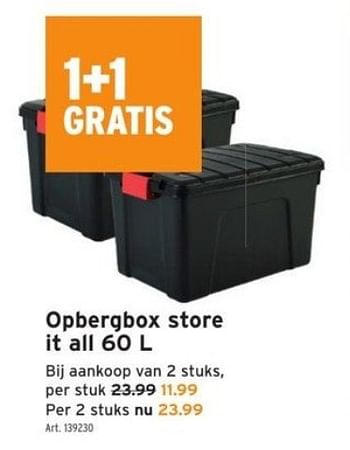Promoties Opbergbox store it all - Huismerk - Gamma - Geldig van 10/08/2022 tot 22/08/2022 bij Gamma