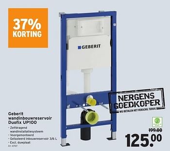 Promoties Geberit wandinbouwreservoir duofix up100 - Geberit - Geldig van 10/08/2022 tot 22/08/2022 bij Gamma