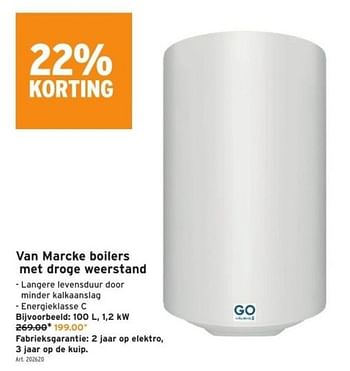 Promoties Van marcke boilers met droge weerstand - Van Marcke - Geldig van 10/08/2022 tot 22/08/2022 bij Gamma