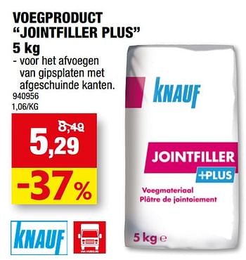 Promoties Voegproduct jointfiller plus - Knauf - Geldig van 10/08/2022 tot 21/08/2022 bij Hubo