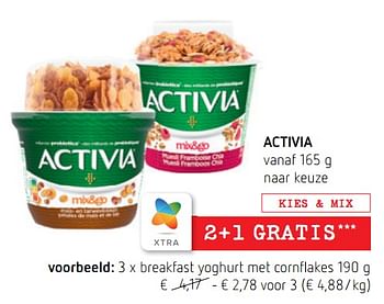 Promotions Activia breakfast yoghurt met cornflakes - Danone - Valide de 11/08/2022 à 24/08/2022 chez Spar (Colruytgroup)