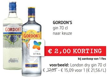 Promoties Gordon’s london dry gin - Gordon's - Geldig van 11/08/2022 tot 24/08/2022 bij Spar (Colruytgroup)