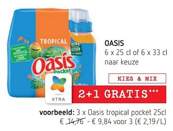 Promotions Oasis tropical pocket - Oasis - Valide de 11/08/2022 à 24/08/2022 chez Spar (Colruytgroup)