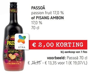 Promoties Passoã passion fruit - Passoa - Geldig van 11/08/2022 tot 24/08/2022 bij Spar (Colruytgroup)