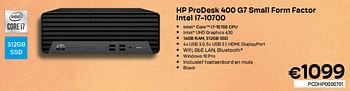 Promoties Hp prodesk 400 g7 small form factor intel i7-10700 - HP - Geldig van 03/08/2022 tot 31/08/2022 bij Compudeals