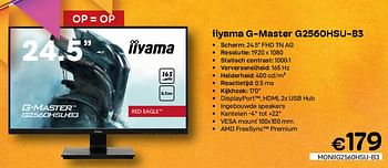 Promoties Iiyama g-master g2560hsu-b3 - Iiyama - Geldig van 03/08/2022 tot 31/08/2022 bij Compudeals