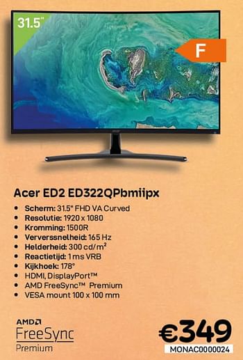 Promoties Acer ed2 ed322qpbmiipx - Acer - Geldig van 03/08/2022 tot 31/08/2022 bij Compudeals