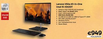 Promoties Lenovo v50a all-in-one intel i5-10400t - Lenovo - Geldig van 03/08/2022 tot 31/08/2022 bij Compudeals