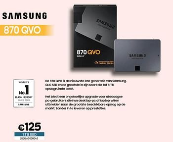 Promoties Samsung 870 qvo 1tb ssd - Samsung - Geldig van 03/08/2022 tot 31/08/2022 bij Compudeals