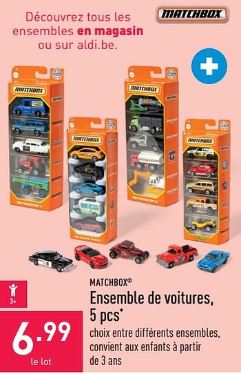 Promotions Ensemble de voitures - Matchbox - Valide de 17/08/2022 à 26/08/2022 chez Aldi