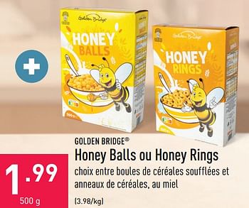Promotions Honey balls ou honey rings - Golden Bridge - Valide de 15/08/2022 à 26/08/2022 chez Aldi