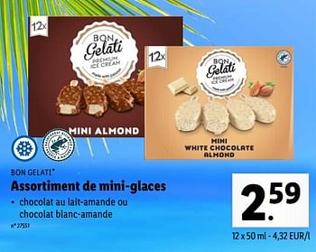 Promotions Assortiment de mini-glaces - Bon Gelati - Valide de 16/08/2022 à 20/08/2022 chez Lidl