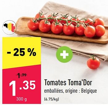 Promotions Tomates toma`dor - Produit maison - Aldi - Valide de 15/08/2022 à 20/08/2022 chez Aldi