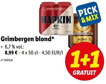 Promotions Grimbergen blond - Grimbergen - Valide de 16/08/2022 à 20/08/2022 chez Lidl