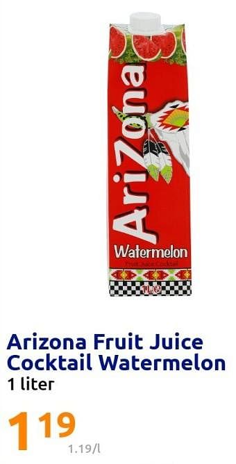 Promoties Arizona fruit juice cocktail watermelon - Arizona - Geldig van 10/08/2022 tot 16/08/2022 bij Action