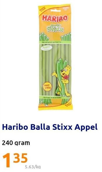 Promoties Haribo balla stixx appel - Haribo - Geldig van 10/08/2022 tot 16/08/2022 bij Action