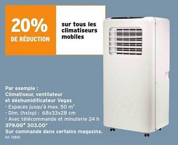 Promotions Climatiseur, ventilateur et déshumidificateur vegas - Produit maison - Gamma - Valide de 10/08/2022 à 22/08/2022 chez Gamma