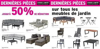 Promotions Jusqu’à 50% de réduction sur tous les meubles de jardin - Produit maison - Gamma - Valide de 10/08/2022 à 22/08/2022 chez Gamma