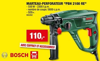 Promotions Bosch marteau-perforateur pbh 2100 re - Bosch - Valide de 10/08/2022 à 21/08/2022 chez Hubo