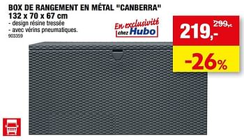 Promotions Box de rangement en métal canberra - Produit maison - Hubo  - Valide de 10/08/2022 à 21/08/2022 chez Hubo