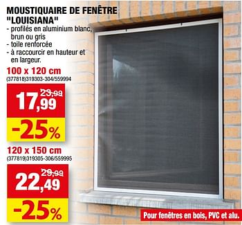 Promotions Moustiquaire de fenêtre louisiana - Produit maison - Hubo  - Valide de 10/08/2022 à 21/08/2022 chez Hubo