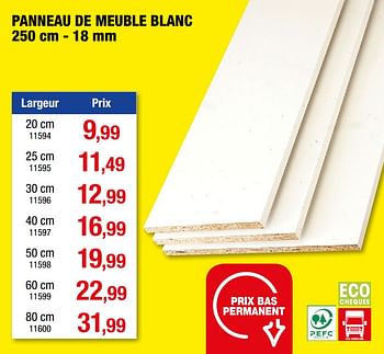 Promoties Panneau de meuble blanc - Huismerk - Hubo  - Geldig van 10/08/2022 tot 21/08/2022 bij Hubo