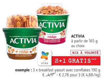 Promotions Activia breakfast yaourt avec cornflakes - Danone - Valide de 11/08/2022 à 24/08/2022 chez Spar (Colruytgroup)