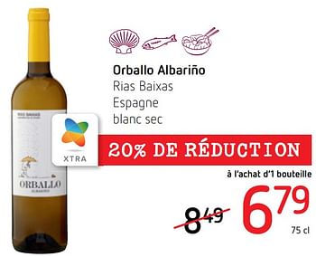 Promoties Orballo albariño rias baixas espagne blanc sec - Witte wijnen - Geldig van 11/08/2022 tot 24/08/2022 bij Spar (Colruytgroup)