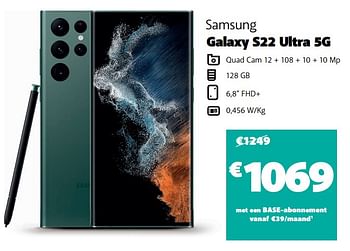Promoties Samsung galaxy s22 ultra 5g - Samsung - Geldig van 12/08/2022 tot 16/08/2022 bij Base