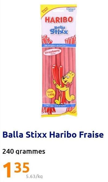 Promotions Balla stixx haribo fraise - Haribo - Valide de 10/08/2022 à 16/08/2022 chez Action