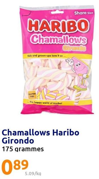 Promotions Chamallows haribo girondo - Haribo - Valide de 10/08/2022 à 16/08/2022 chez Action