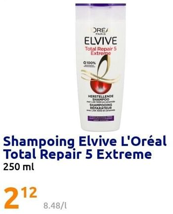 Promotions Shampoing elvive l`oréal total repair 5 extreme - L'Oreal Paris - Valide de 10/08/2022 à 16/08/2022 chez Action