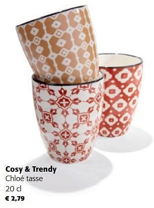 Promoties Cosy + trendy chloé tasse - Cosy & Trendy - Geldig van 10/08/2022 tot 23/08/2022 bij Colruyt