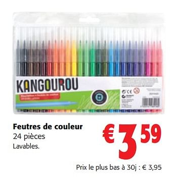 Promoties Feutres de couleur - Kangourou - Geldig van 10/08/2022 tot 23/08/2022 bij Colruyt