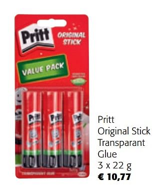 Promoties Pritt original stick transparant glue - Pritt - Geldig van 10/08/2022 tot 23/08/2022 bij Colruyt